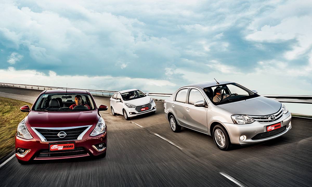 Nissan Versa, Hyundai HB20S e Toyota Etios