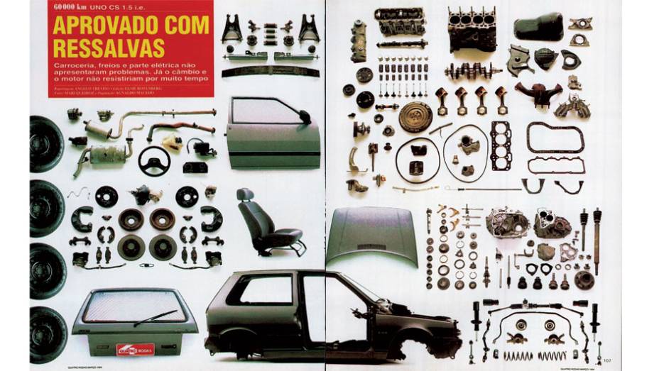 Fiat Uno: carroceria, freios e parte elétrica não tiveram problemas, mas câmbio e motor abriram o bico | <a href="https://preprod.quatrorodas.abril.com.br/acervodigital/home.aspx?edicao=404&pg=107" rel="migration">Leia mais</a>