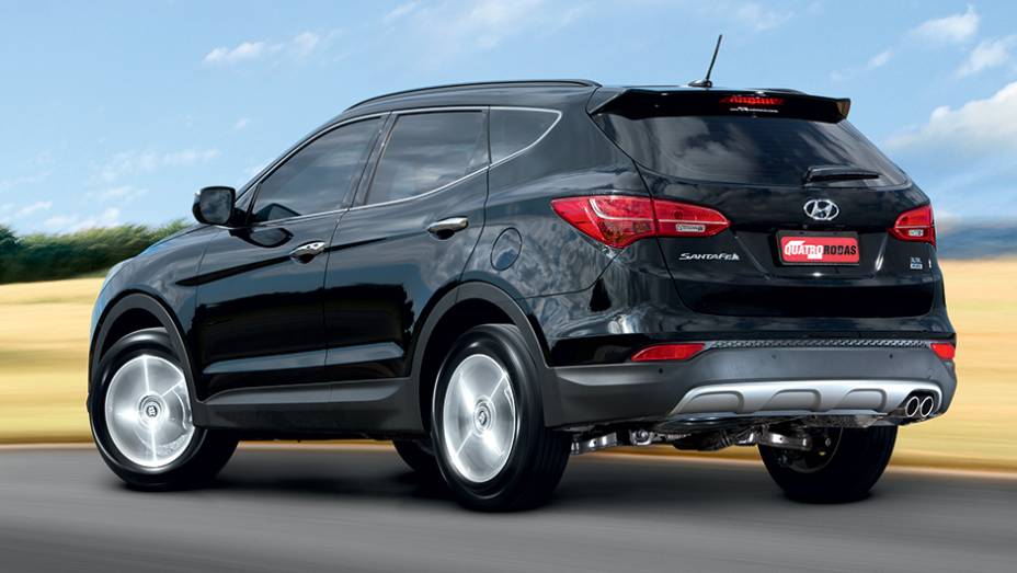 Agora o Santa Fe tem opção de cinco e sete lugares | <a href="https://preprod.quatrorodas.abril.com.br/carros/testes/hyundai-santa-fe-3-3-749761.shtml" rel="migration">Leia mais</a>