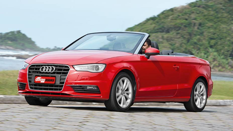 Grade enorme: A3 Cabriolet mant&eacute;m a identidade da Audi | <a href="https://preprod.quatrorodas.abril.com.br/carros/impressoes/audi-a3-cabriolet-813902.shtml" target="_blank" rel="migration">Leia mais</a>