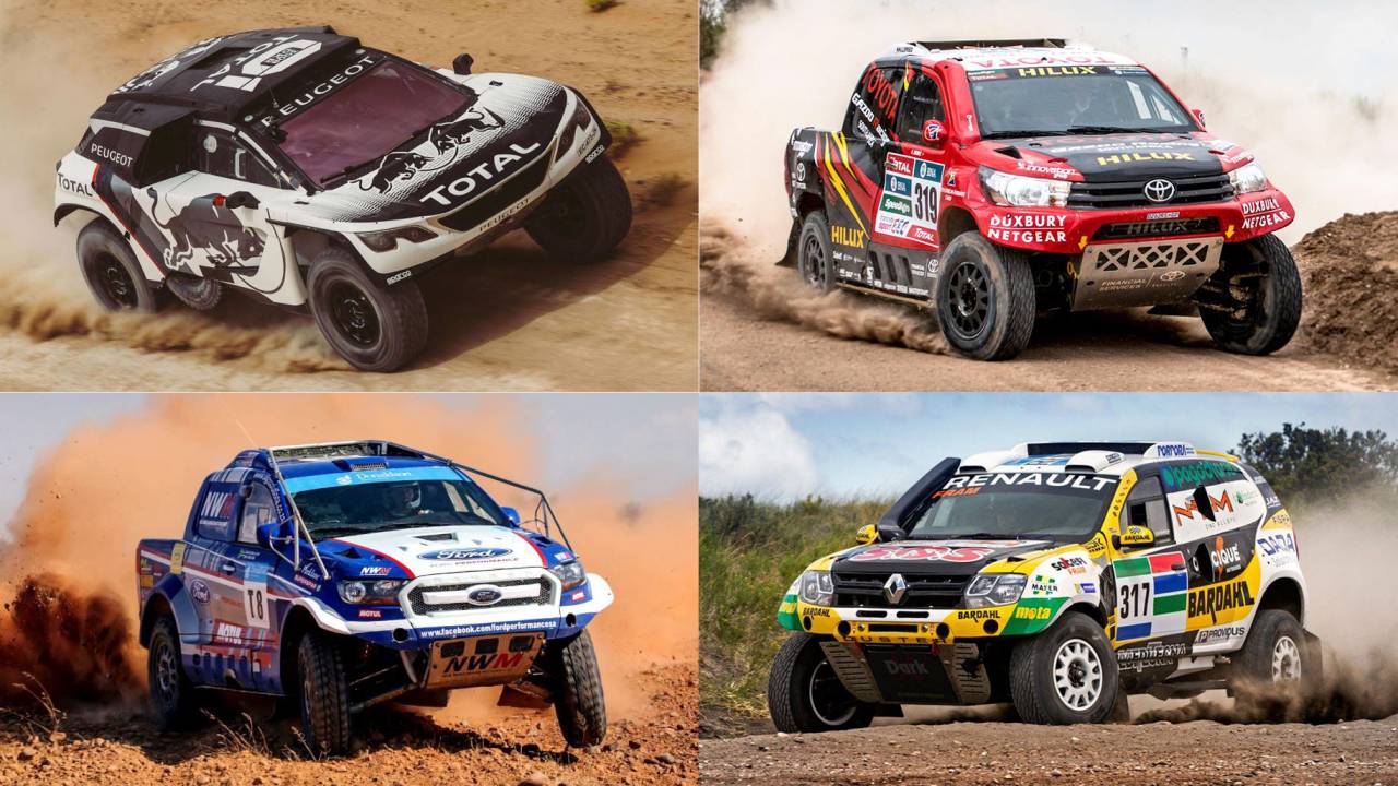 Peugeot 3008 DKR, Toyota Hilux, Ford Ranger e Renault Duster