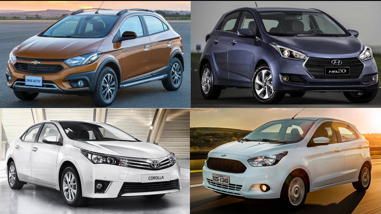 Onix, Ka, HB20 e Corolla