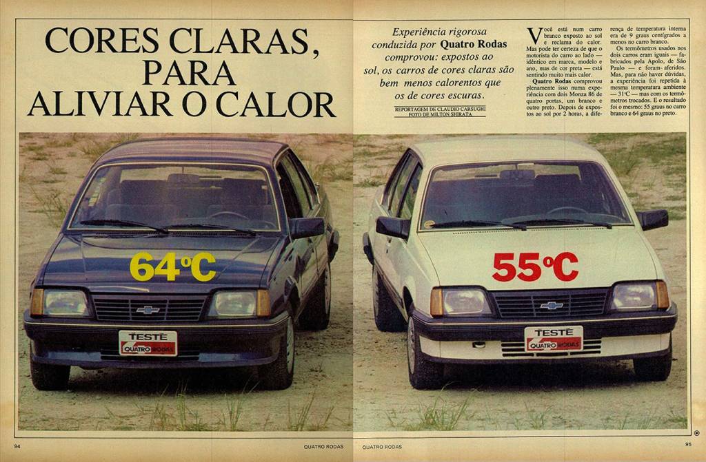 Carro preto esquenta mais que carro branco no Sol?