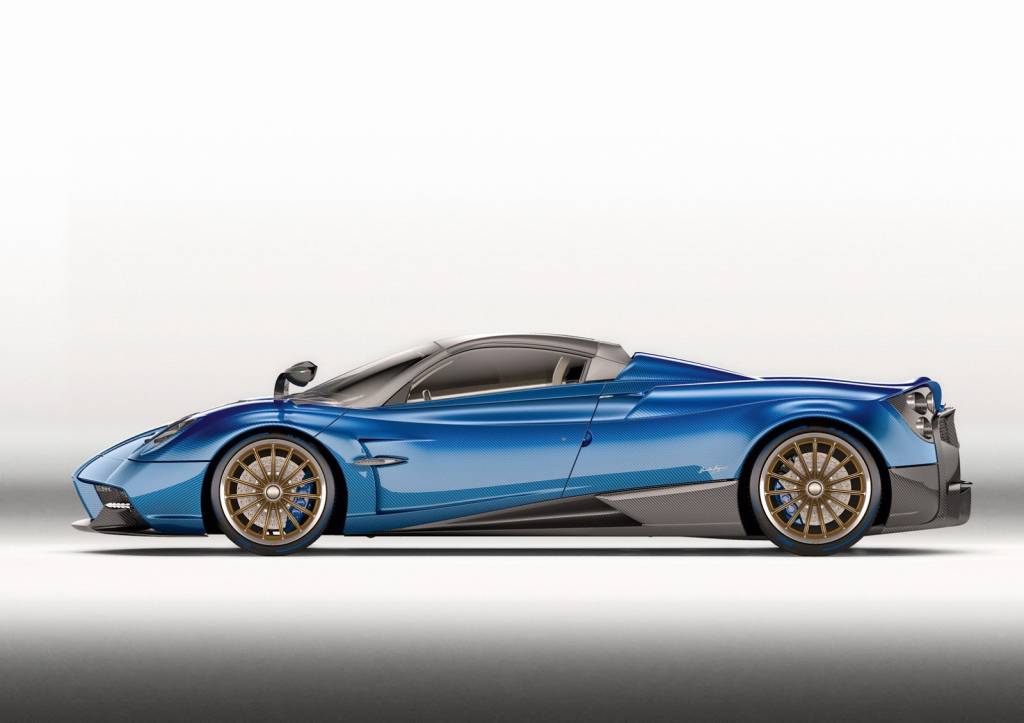 Pagani Huayra Roadster Monocoque feito de materiais compostos reduziu o peso e aumentou a rigidez torsional