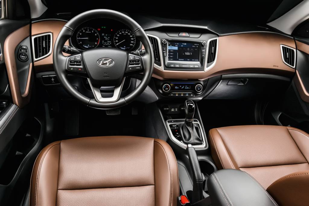 Hyundai Creta Revestimento de couro é sempre marrom