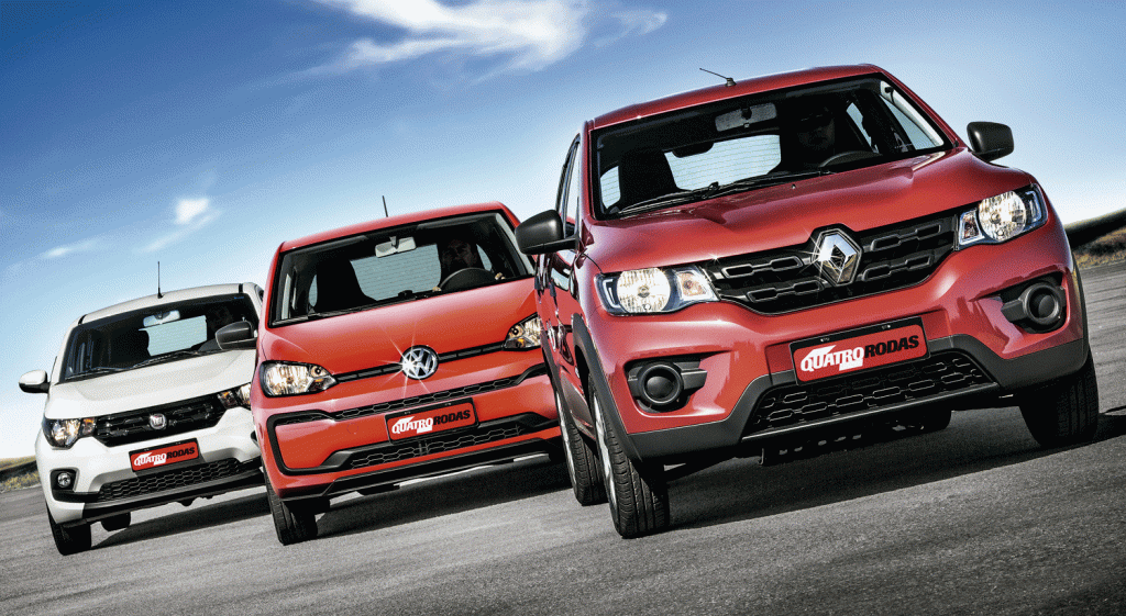 Comparativo: Renault Kwid x Volkswagen Up! x Fiat Mobi