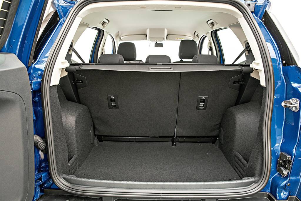 comparativo suvs atÉ 85.00 ford ecosport citroen c4 cactus jeep renegade hyundai compass nissan kicks (25) Porta-malas tem capacidade de 362 litros