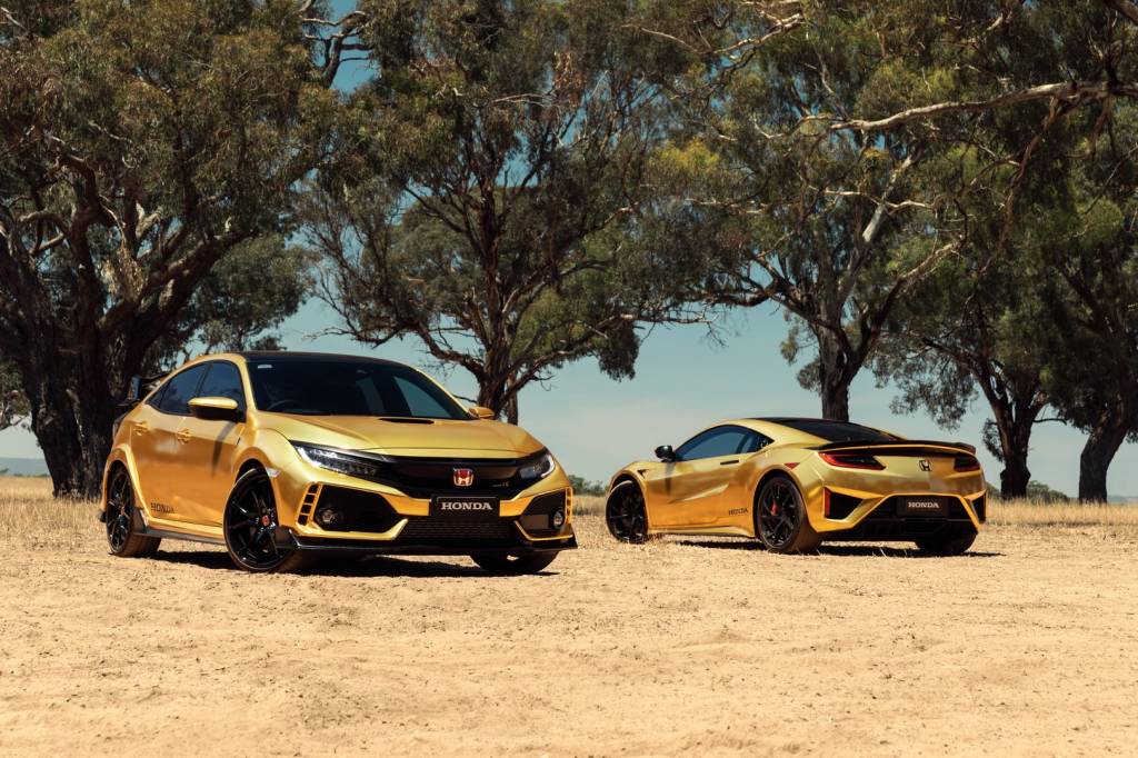 02bfe8c2-honda-australia-50-years-nsx-civic-type-r-10 Honda cria Civic Type-R e NSX dourados para celebrar 50 anos na Austrália