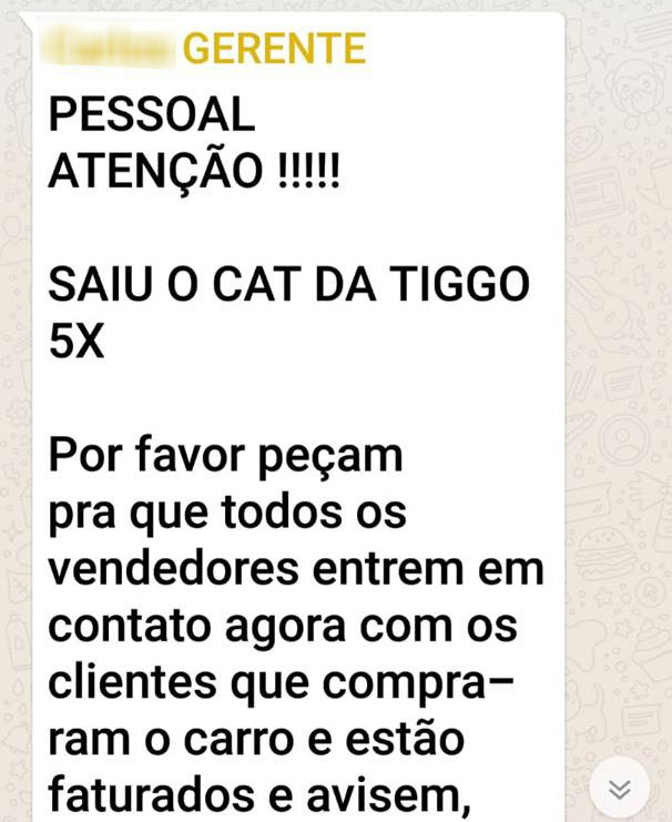 Caoa Chery Tiggo 5X alerta Caoa Chery Tiggo 5X alerta