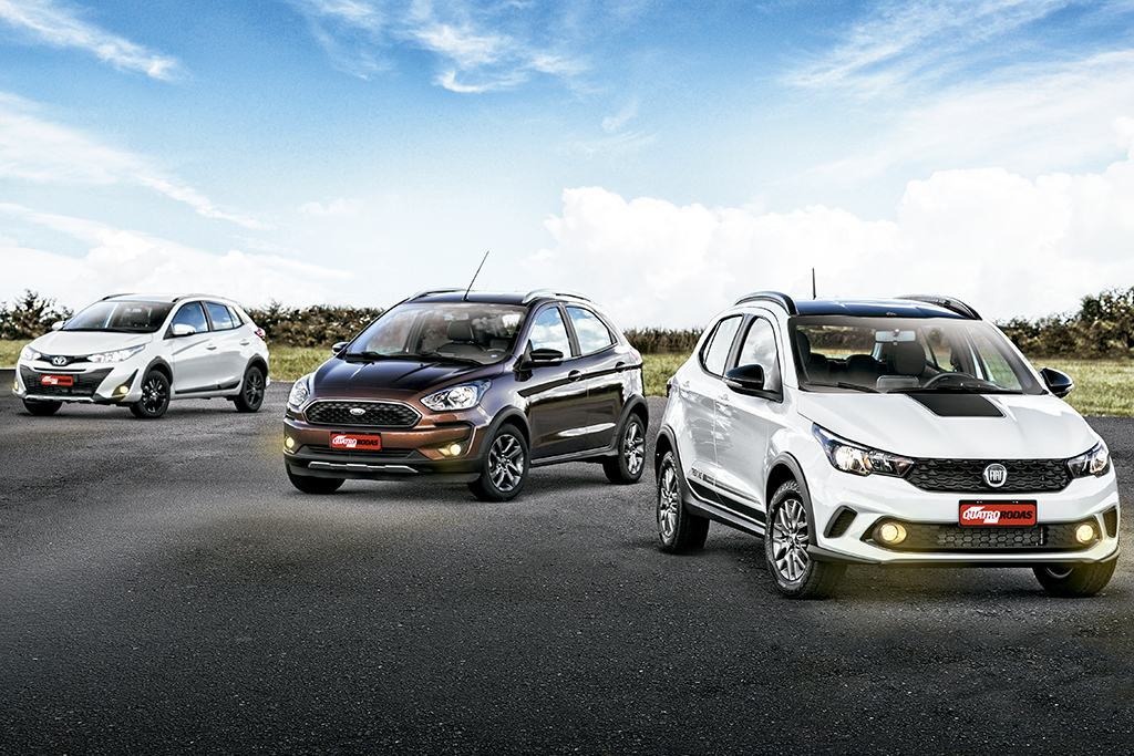 Comparativo: Fiat Argo Trekking, Ford Ka Freestyle e Toyota Yaris X-Way Comparativo: Fiat Argo Trekking, Ford Ka Freestyle e Toyota Yaris X-Way