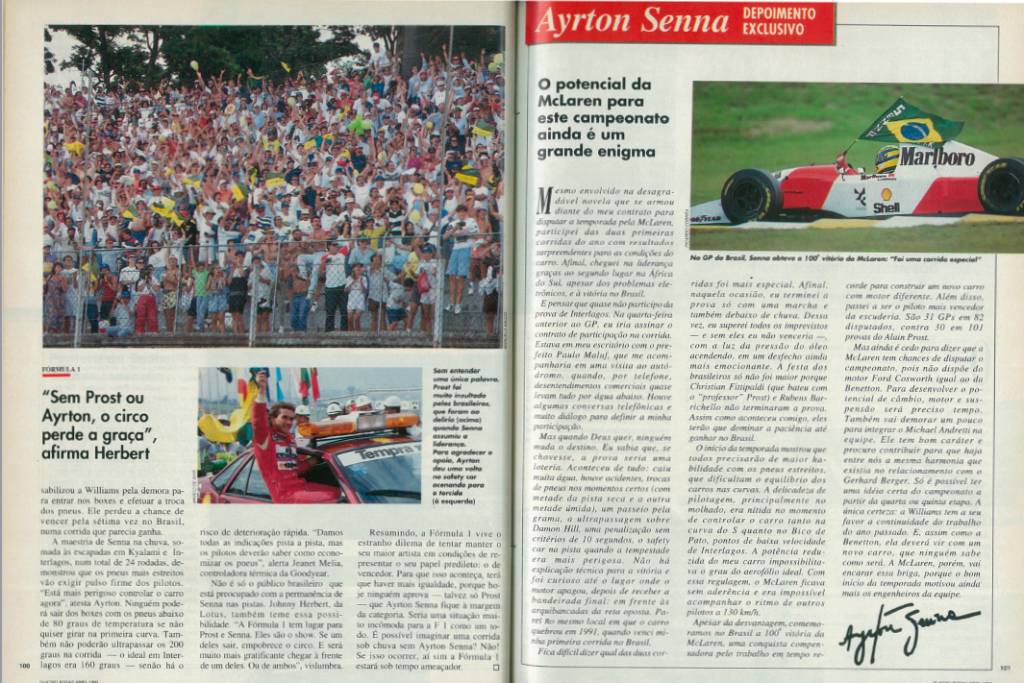 Quatro Rodas edição abril 1993 Senna Quatro Rodas edição abril 1993 Senna