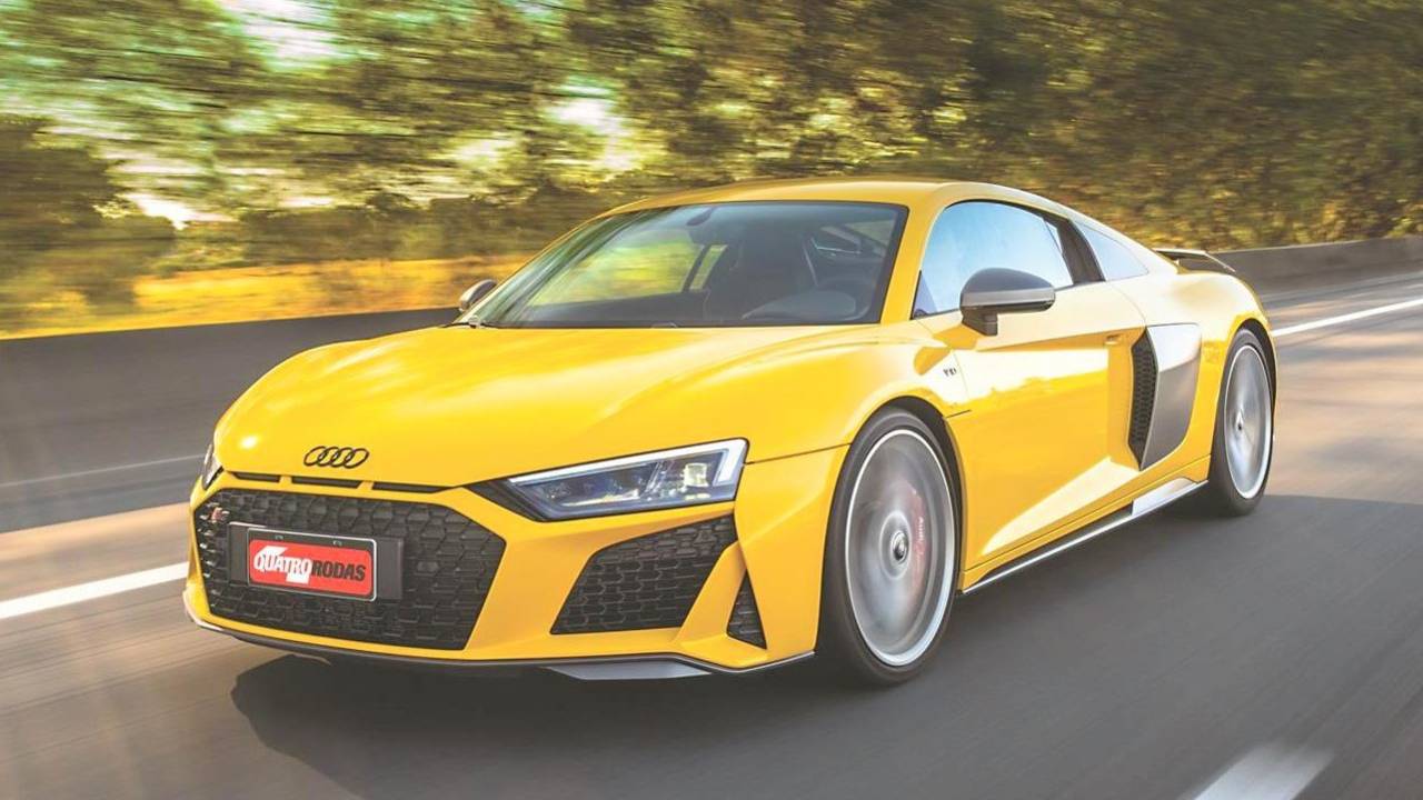 Audi R8 V10 Performance 2020 amarelo dianteira