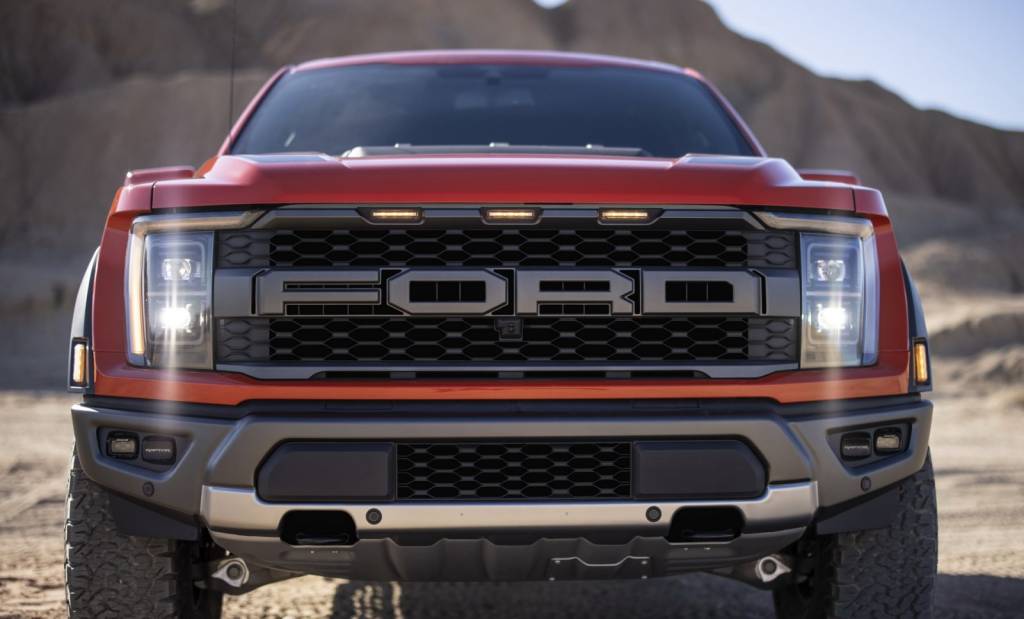 Ford F-150 Raptor 2021 Faróis e dianteira da Ford F-150 Raptor 2021