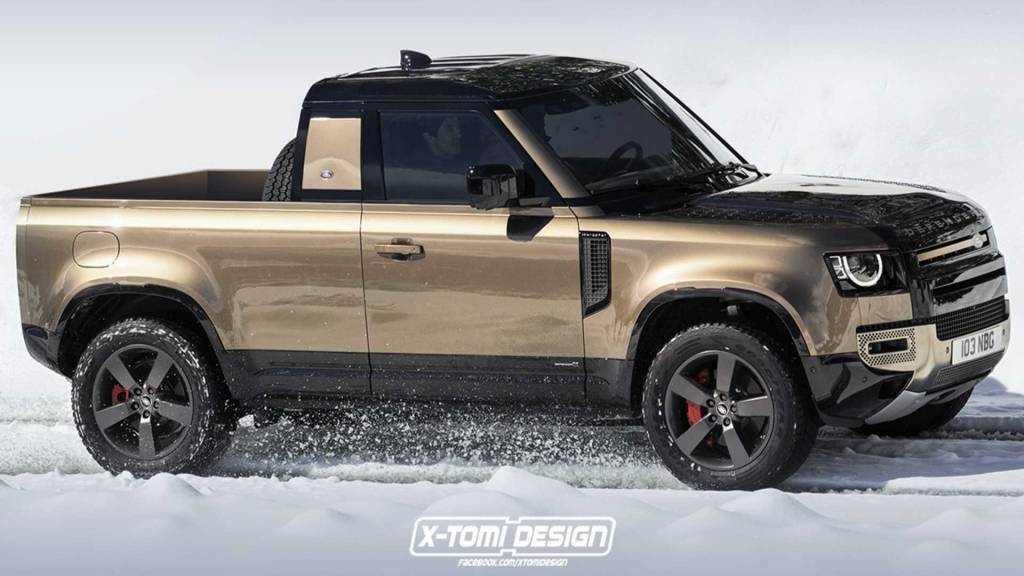 land-rover-defender-pickup-truck-rendering land-rover-defender-pickup