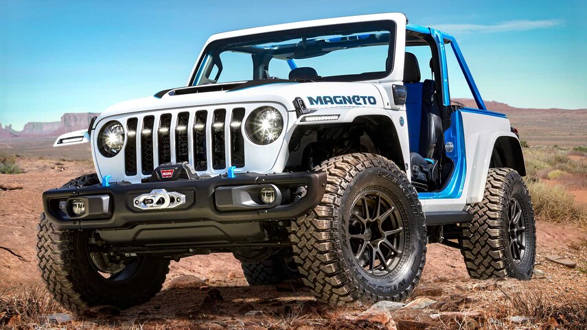 Jeep Wrangler Magneto Jeep Wrangler Magneto é jipão elétrico com câmbio manual