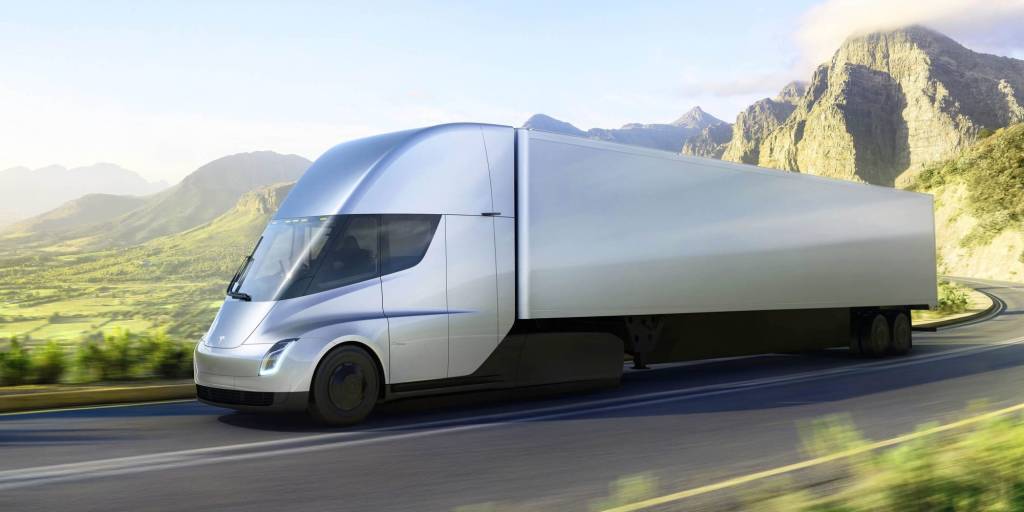 Tesla Semi divulgação Caminhão elétrico e autônomo da Tesla é visto em primeiros testes de pista