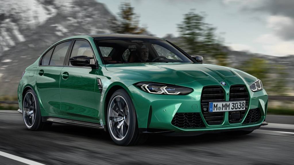 BMW M3 BMW M3 verde acelerando