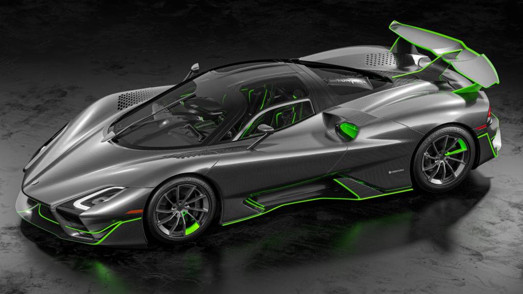 SSC TUATARA 2 SSC Tuatara cinza e verde visto de lado