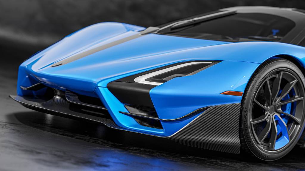 SSC TUATARA 4 SSC Tuatara azul visto 3/4 de frente