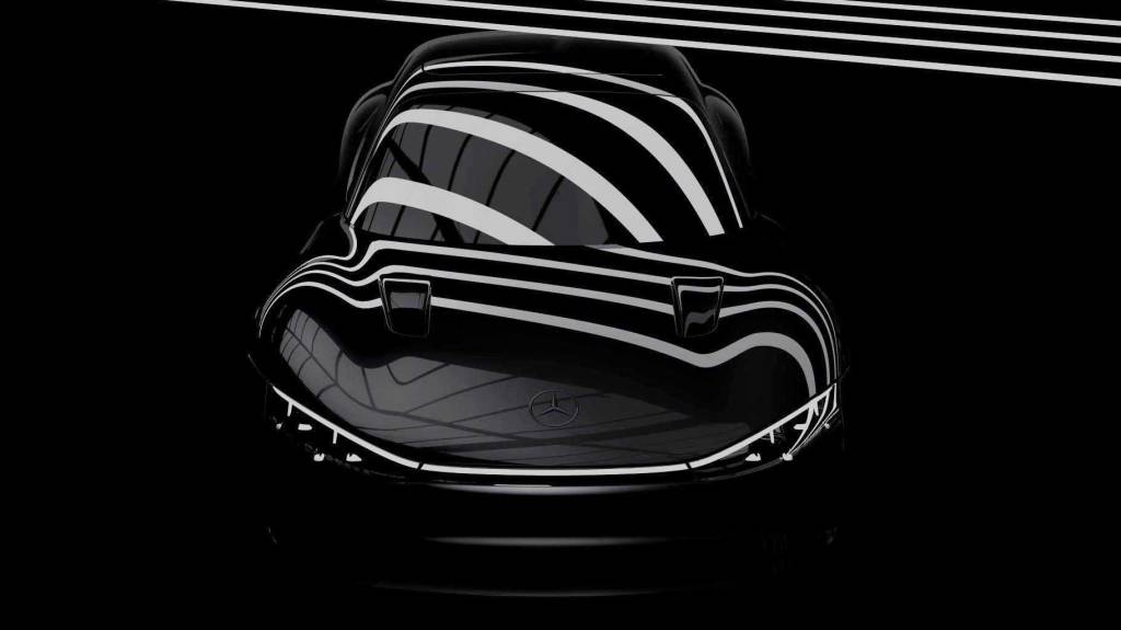 MERCEDES EQXX Mercedes Vision EQXX preto visto de frente