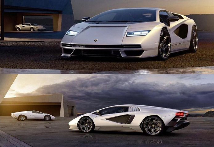 LAMBORGHINI COUNTACH LPI 800-4 Lamborghini Countach LPI 800-4 branco em duas imagens