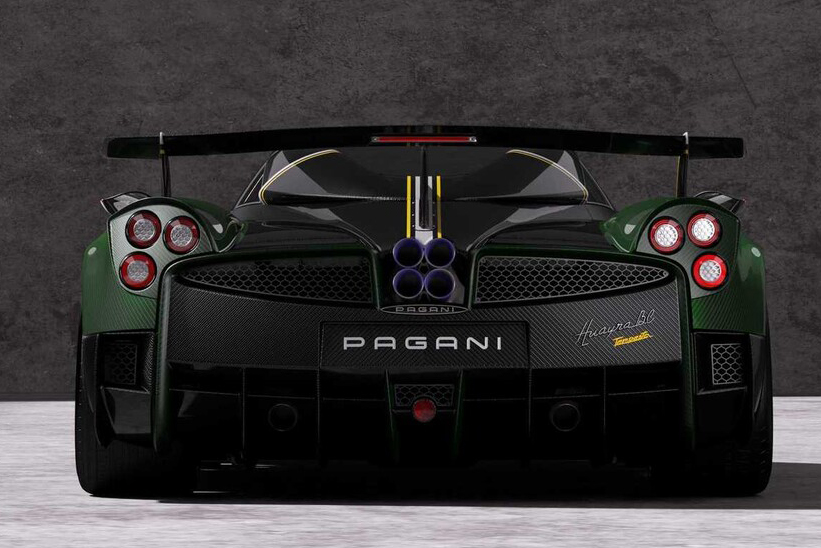 PAGANI HUAYRA BC 3 Pagana Huayra BC Pacchetto Tempesta verde escuro visto de trás