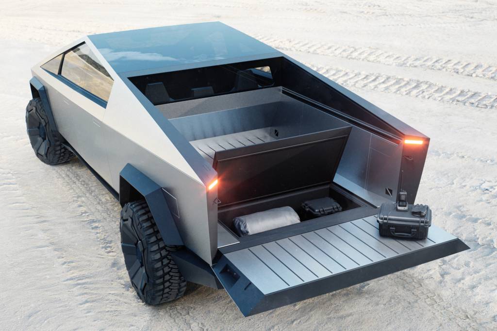 Tesla Cybertruck (4) Compartimentos escondidos garantem volume adicional