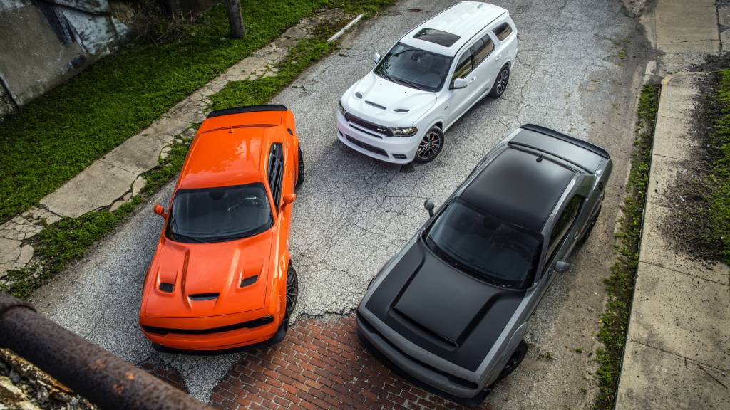 dodge_9 From left to right: 2018 Dodge Challenger SRT Hellcat Widebody, 2018 Dodge Durango SRT and 2018 Dodge Challenger SRT Demon.