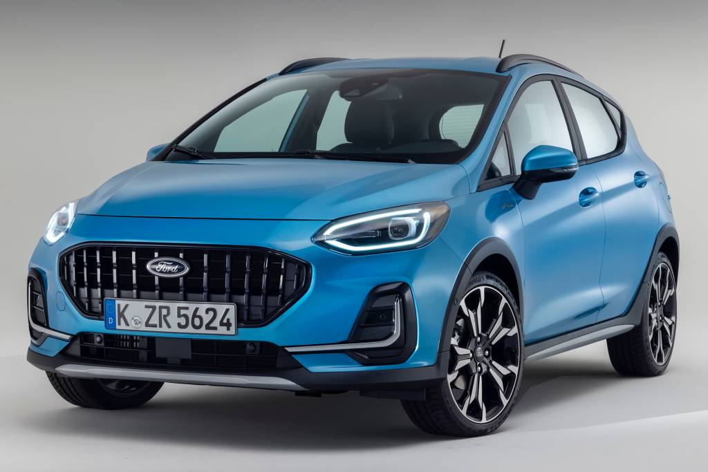 New Fiesta – Active Ford Fiesta 2021 azul visto 3/4 de frente
