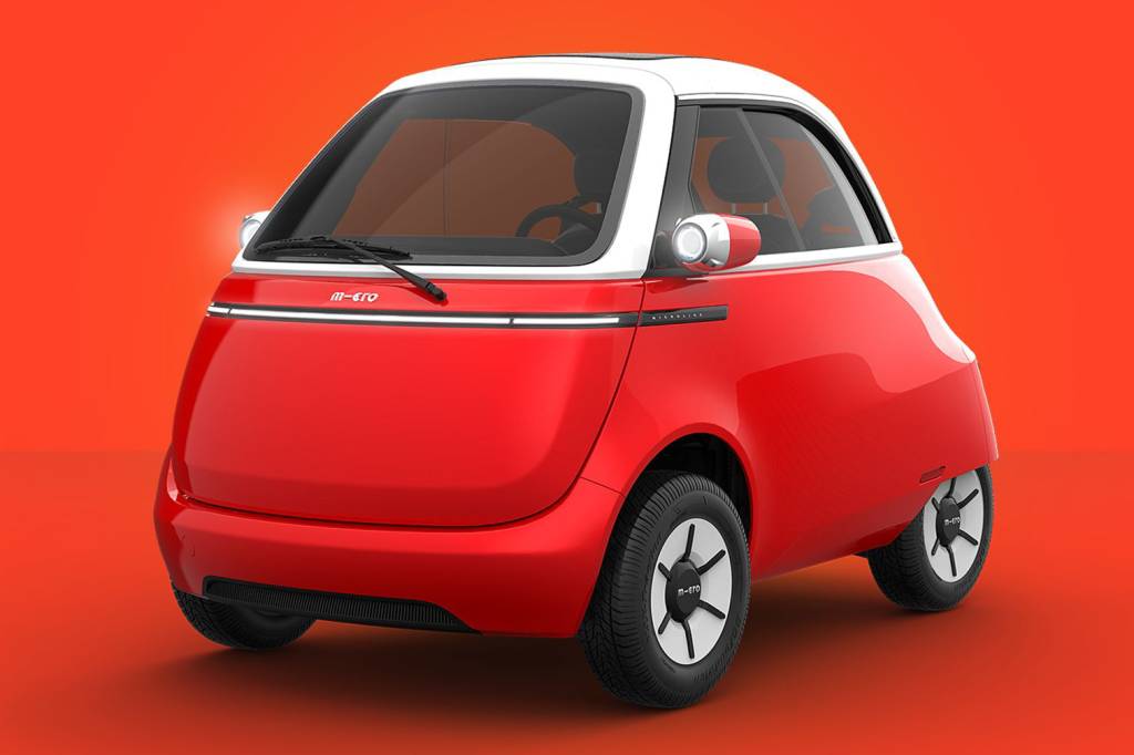 MICROLINO 8 Microlino 2.0 Dolce vermelho visto 3/4 de frente