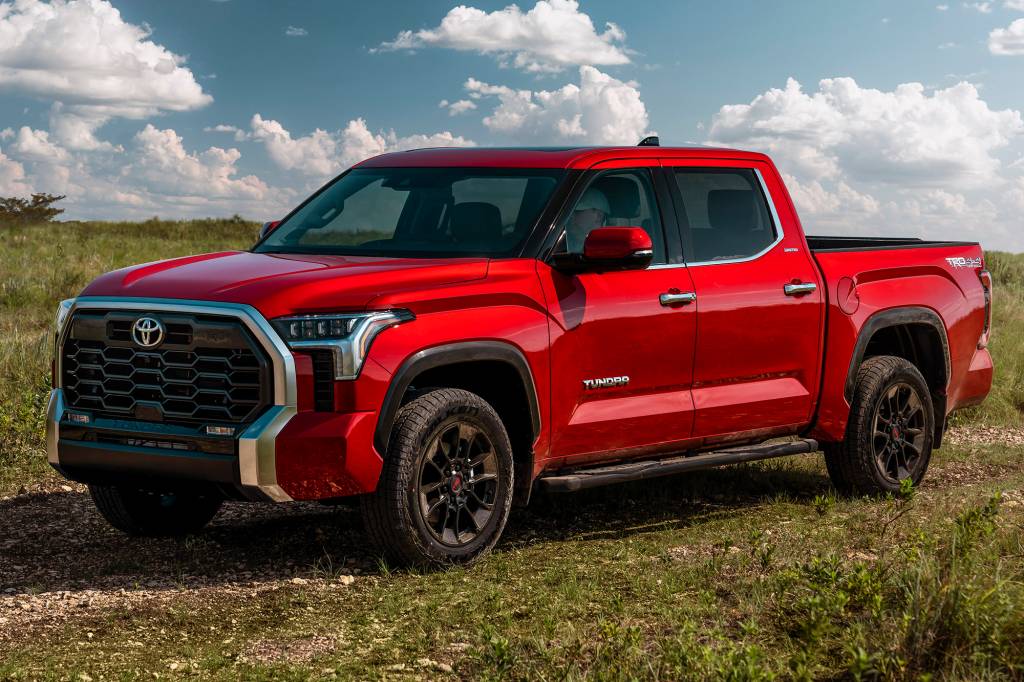 TOYOTA TUNDRA 6 Toyota Tundra 2022 vermelha vista 34 de frente