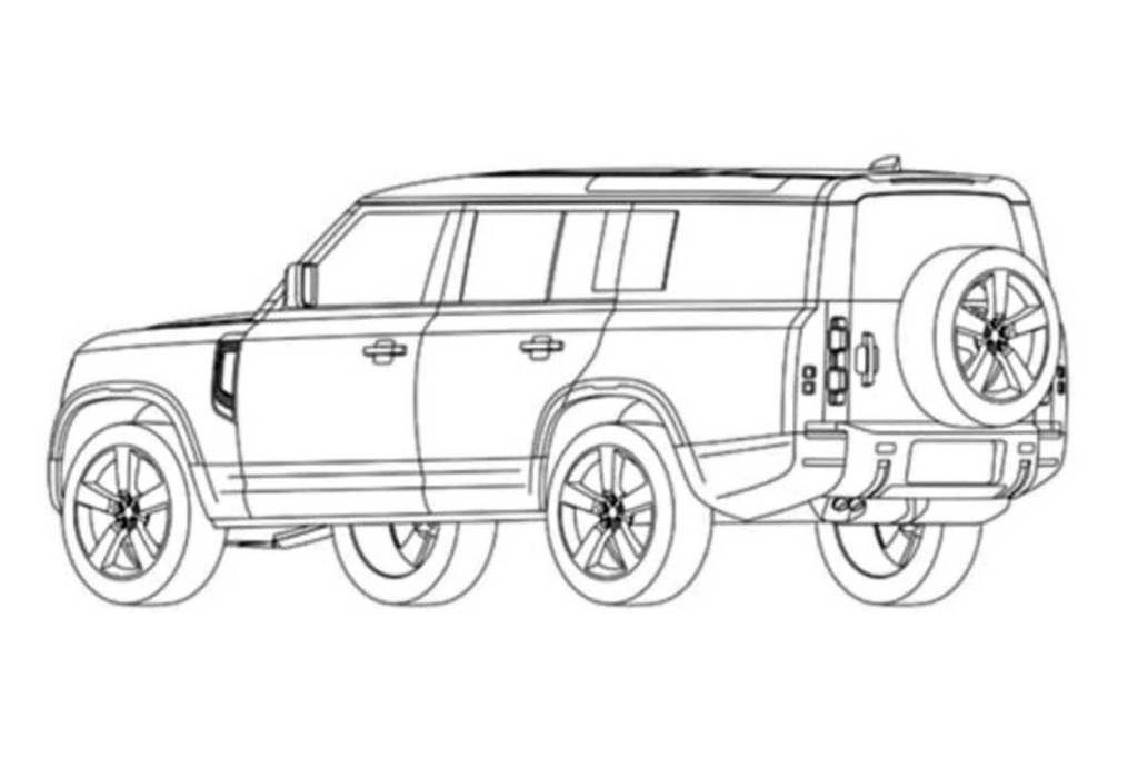 911903 Land Rover Defender 130 imagem de patente traseira