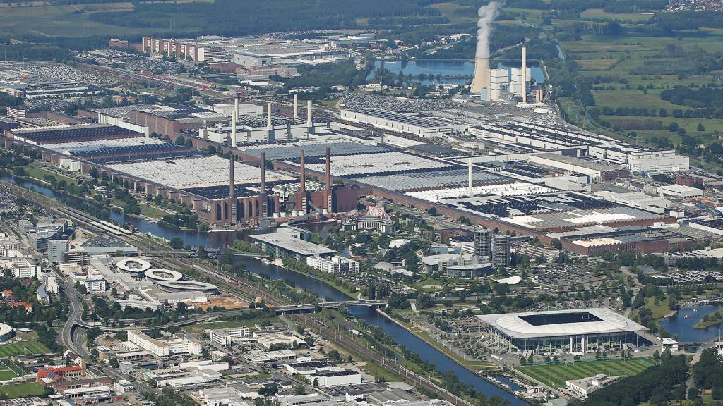 Fábrica vw wolfsburg vista aérea da fábrica da VW em Wolfsburg