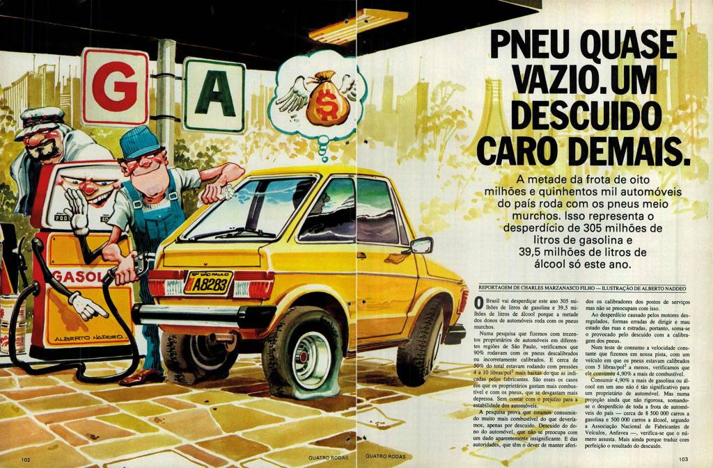 Quando calibradores ruins e pneus vazios renderam um carro ao repórter