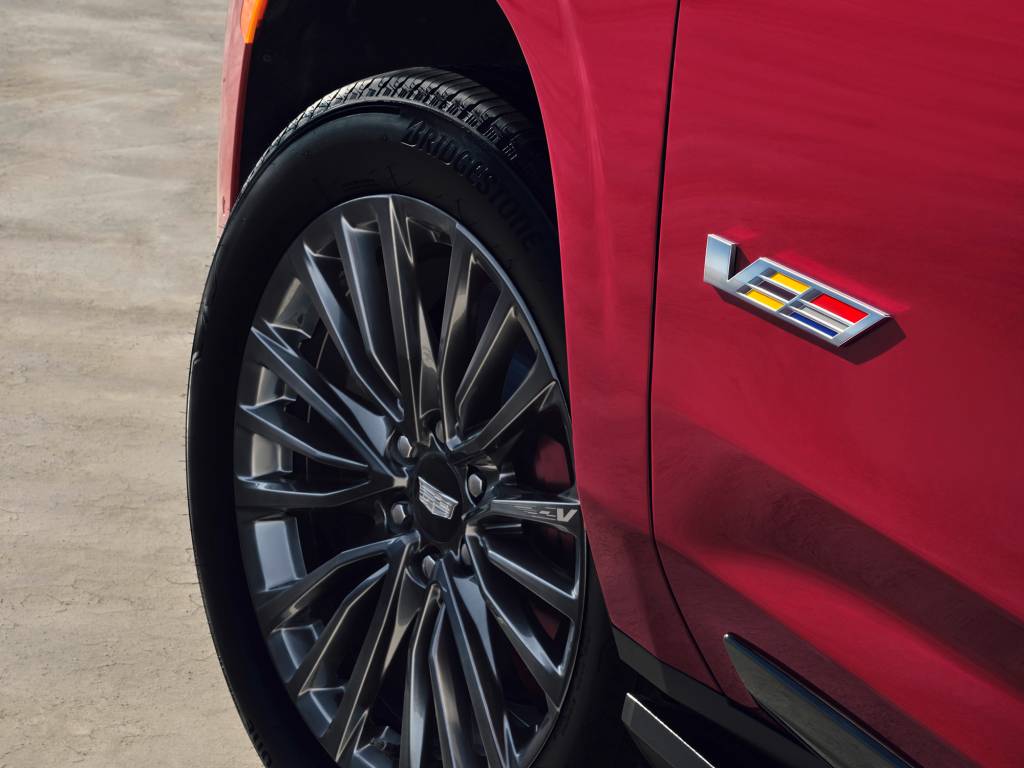 The 2023 Cadillac Escalade will be the first SUV to don the hi The 2023 Cadillac Escalade will be the first SUV to don the high-performance V-Series badge. Preproduction model shown. Actual production model will vary. Escalade-V availability will be announced spring 2022.