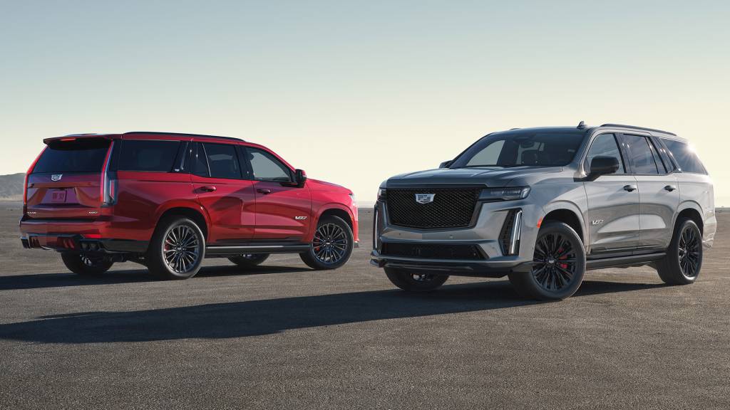 The 2023 Cadillac Escalade will be the first SUV to don the hi The 2023 Cadillac Escalade will be the first SUV to don the high-performance V-Series badge. Preproduction model shown. Actual production model will vary. Escalade-V availability will be announced spring 2022.