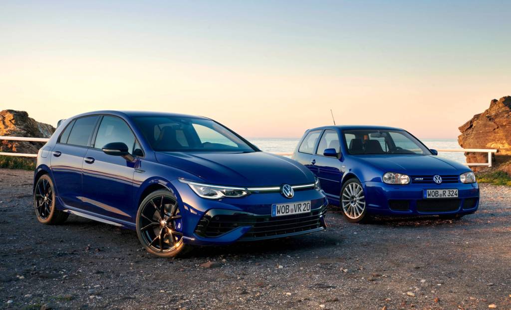 Golf R Mk8 e Mk4 lado a lado