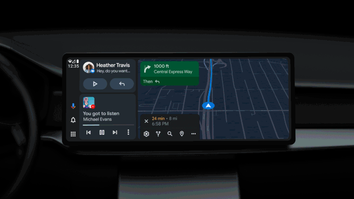 Atualização do Android Auto Android Auto ajusta-se a diferentes tamanhos e formatos de tela