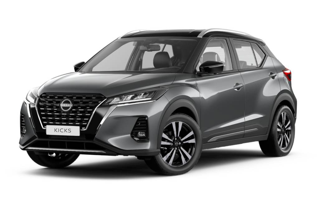 Kicks 2023 – Cinza Grafite – white closer Nissan Kicks