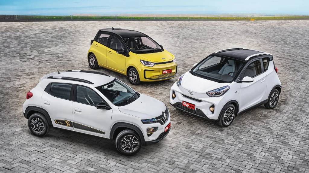 Os elétricos Renault Kwid, Caoa Chery iCar e JAC e-JS1 ficaram mais baratos após o lançamento do BYD Dolphin