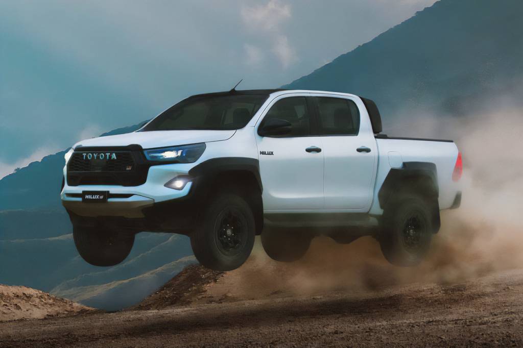 Toyota Hilux GR-S 2024 (3) Adesivos em vermelho e preto também foram abandonados pela Toyota