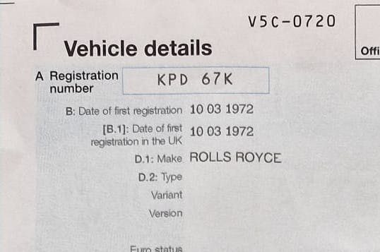 Rolls Royce The Beast (9) Documento que atesta a Rolls-Royce como fabricante da Besta