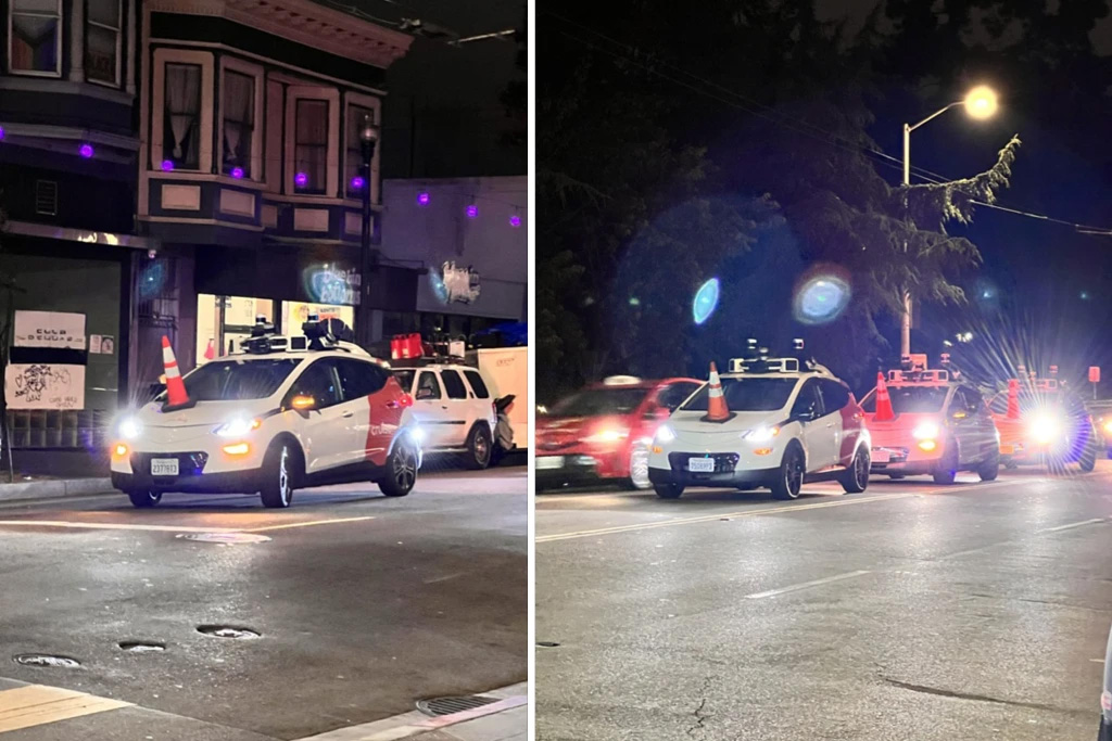 Manifestantes da Califórnia travam carros autônomos com método inusitado