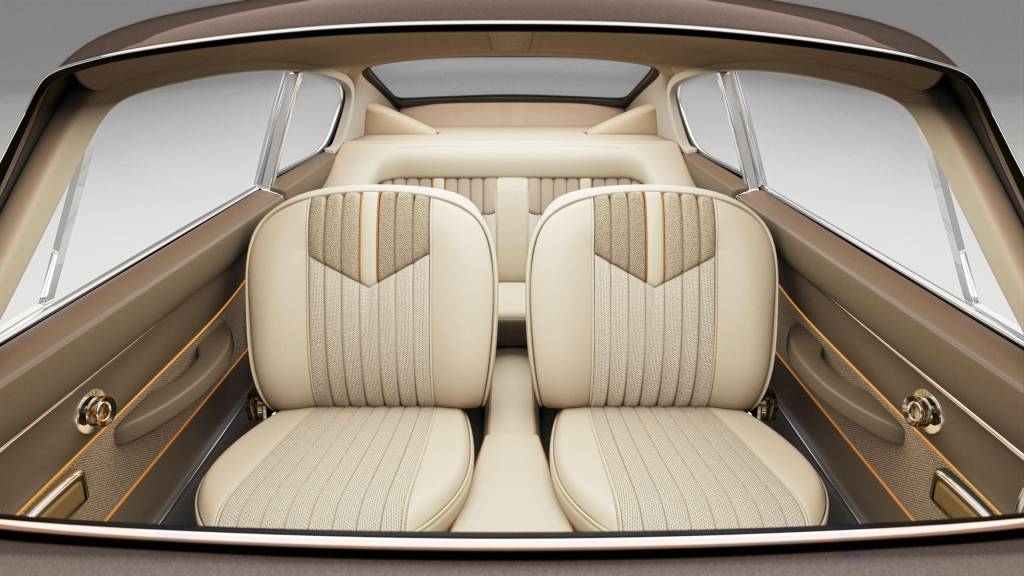 Interior do Aston Martin DB6 elétrico da Lunaz Interior do Aston Martin DB6 elétrico da Lunaz
