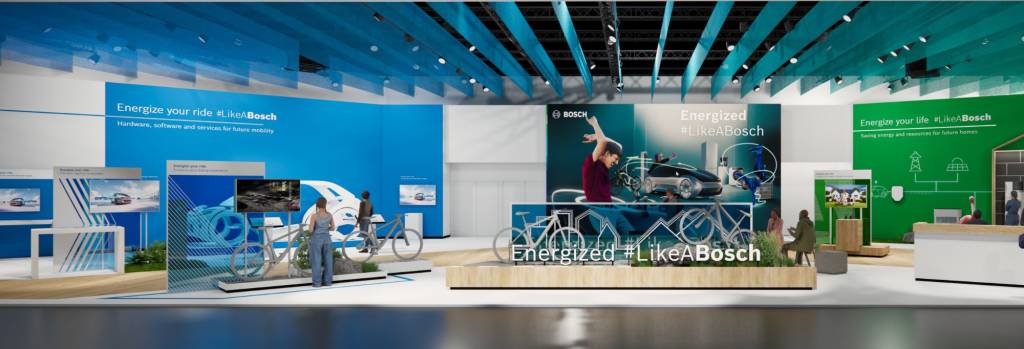Estande da Bosch na CES 2024 Fornecedora apresentou outras soluções de mobilidade na CES 2024