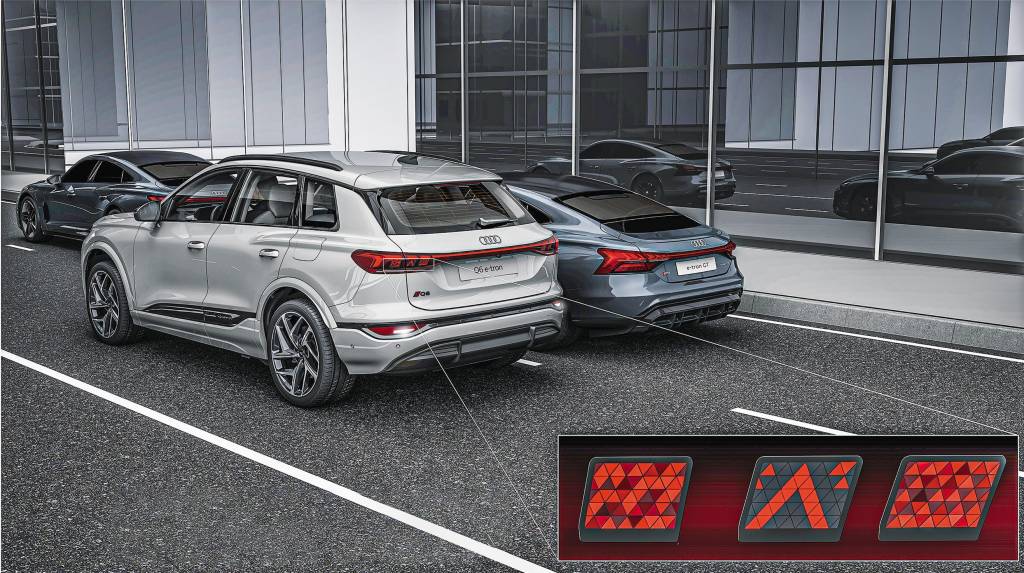 Audi Q6 e-tron se comunica por 64 combinações de luzes da lanterna
