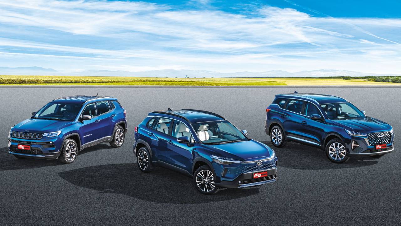 Compara Corolla Cross x Tiggo 7 x Compass