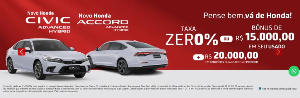 honda daitan Promoção para Honda Civic e Accord na Daitan