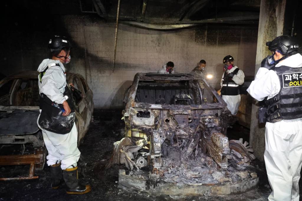 Incendio carro eletrico coreia do sul