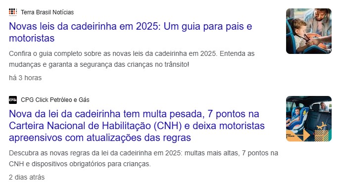 Cadeirinhas infantis lei da cadeirinha